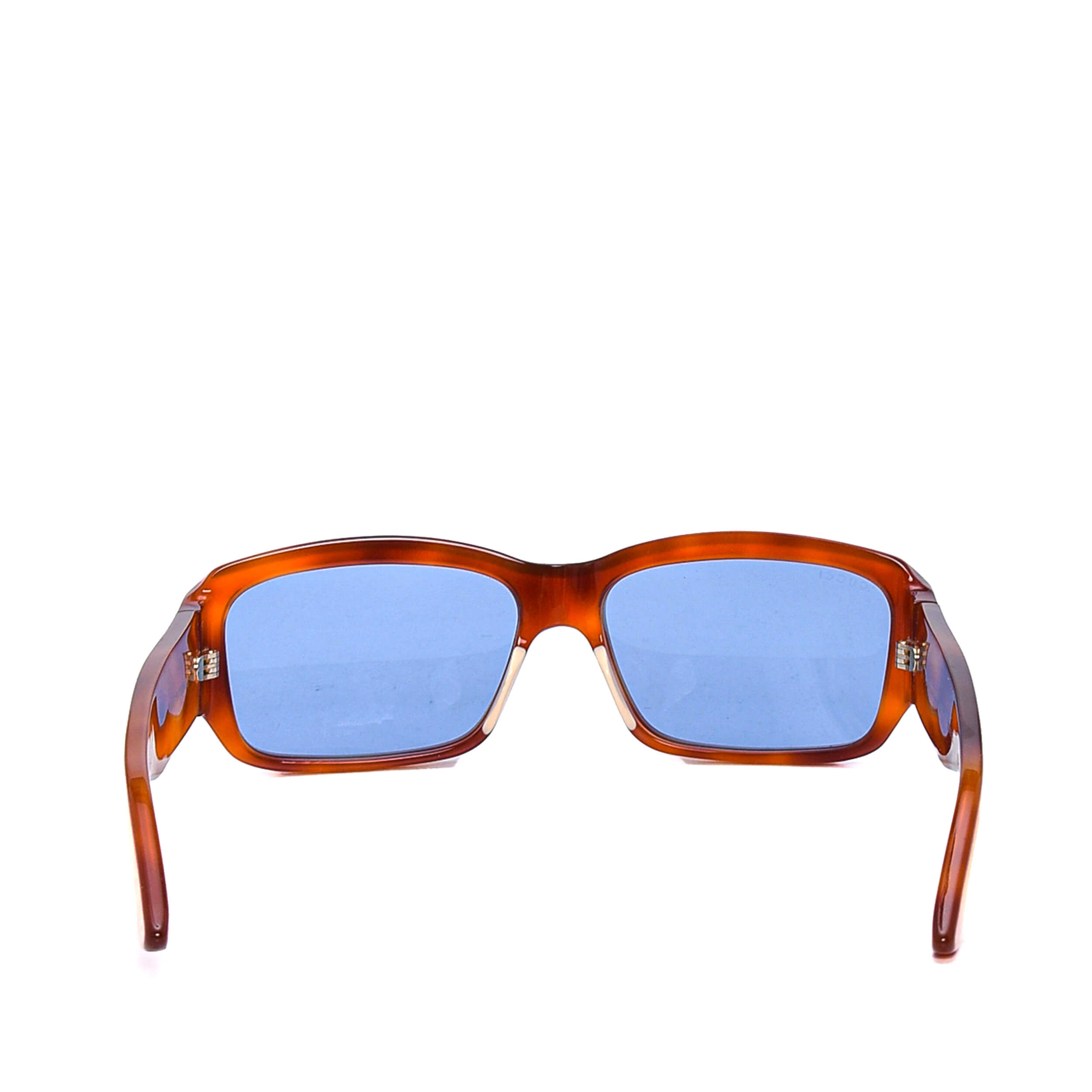 Gucci - Brown Rectangle Acetate Sunglasses